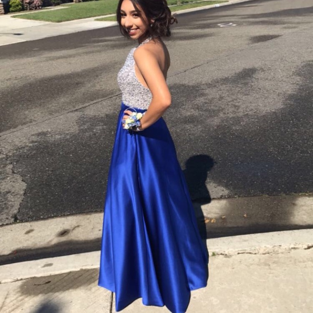 Royal blue prom ball gown